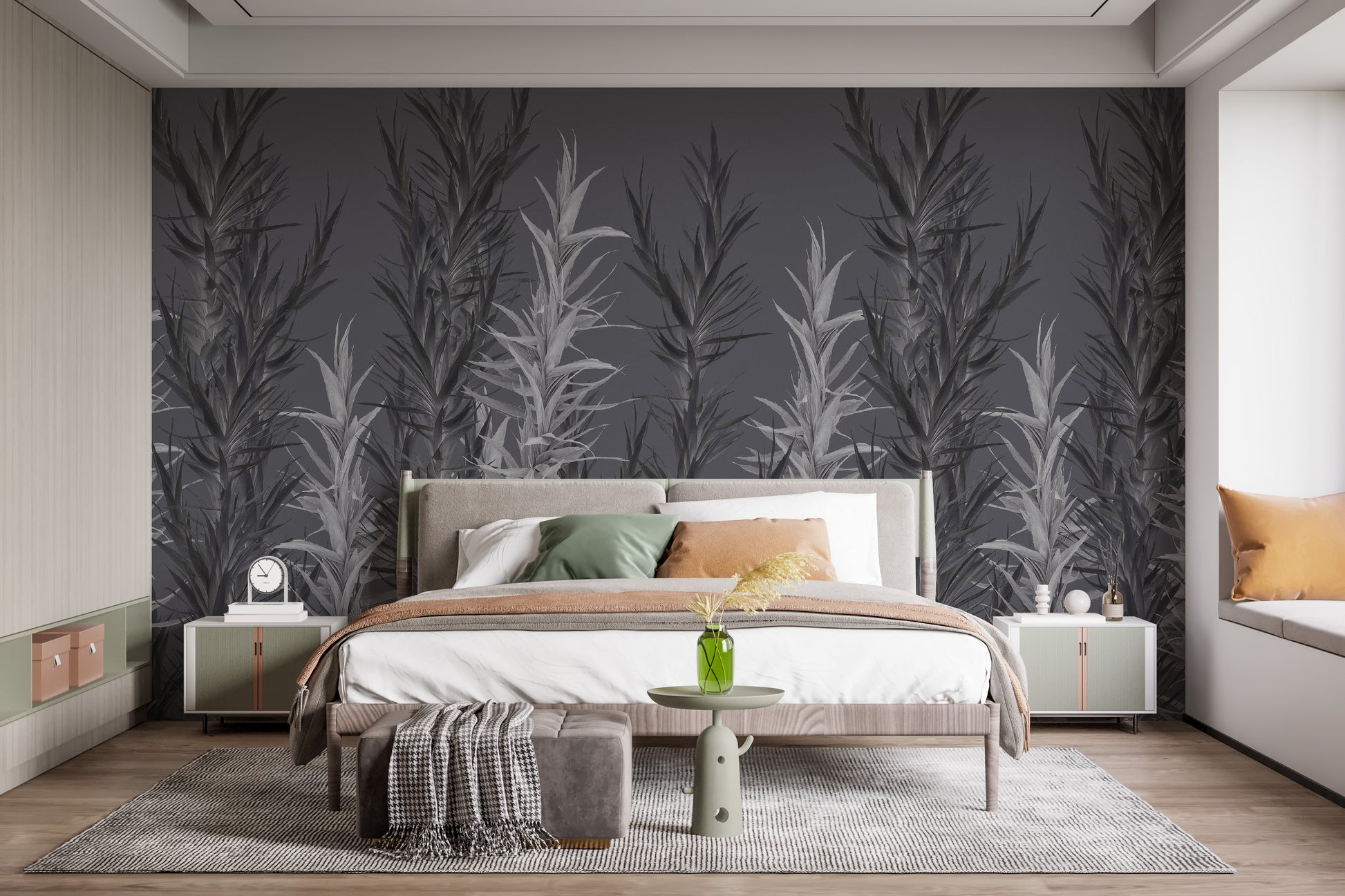 dracaena bedroom Grey Dracaena Wallpaper Murals