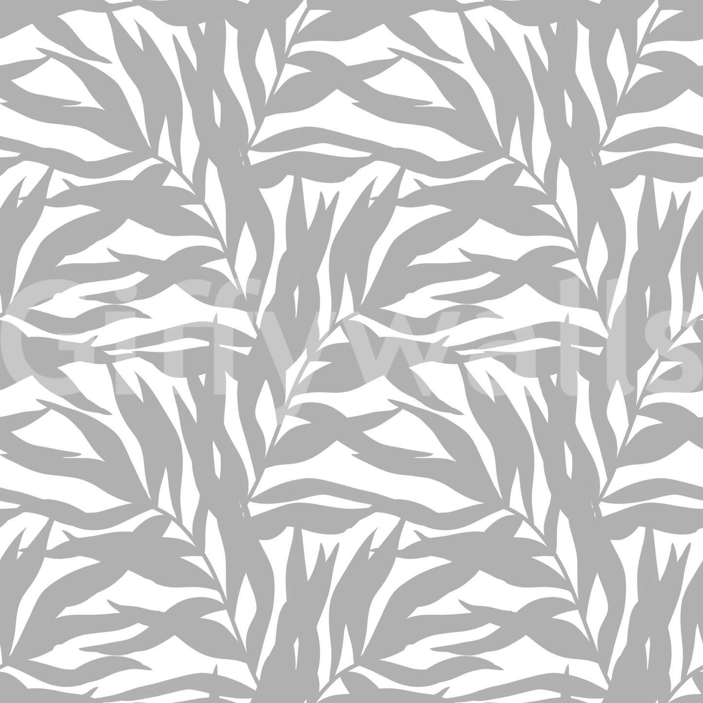 Grey leaves canopy on white botanical Wallpaper⁠