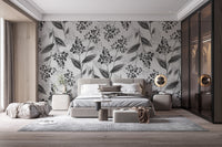 Grey Olives Leaves Mural Wallpaper Mural - Giffywalls