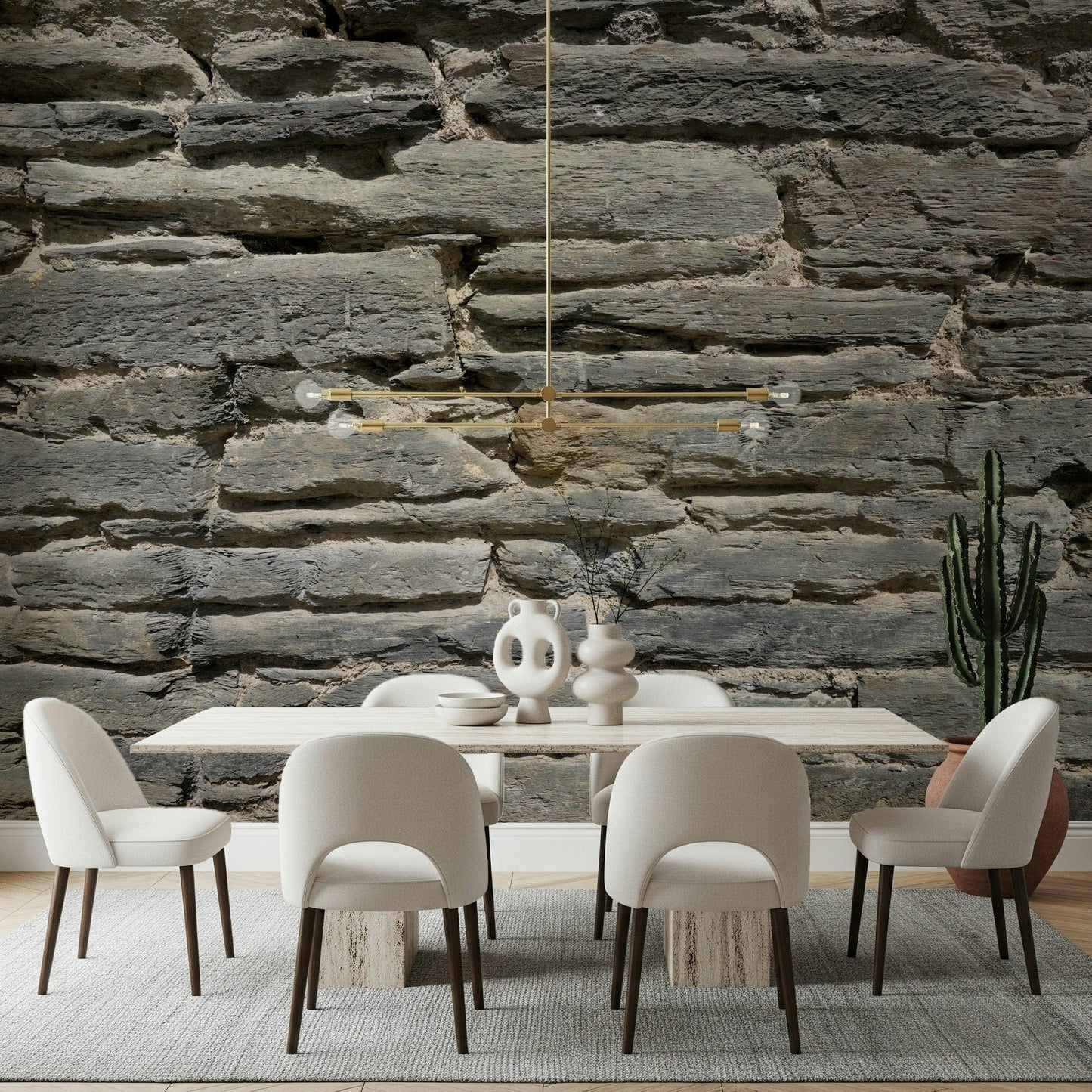 Grey Stone Layers Wall Mural -2566575