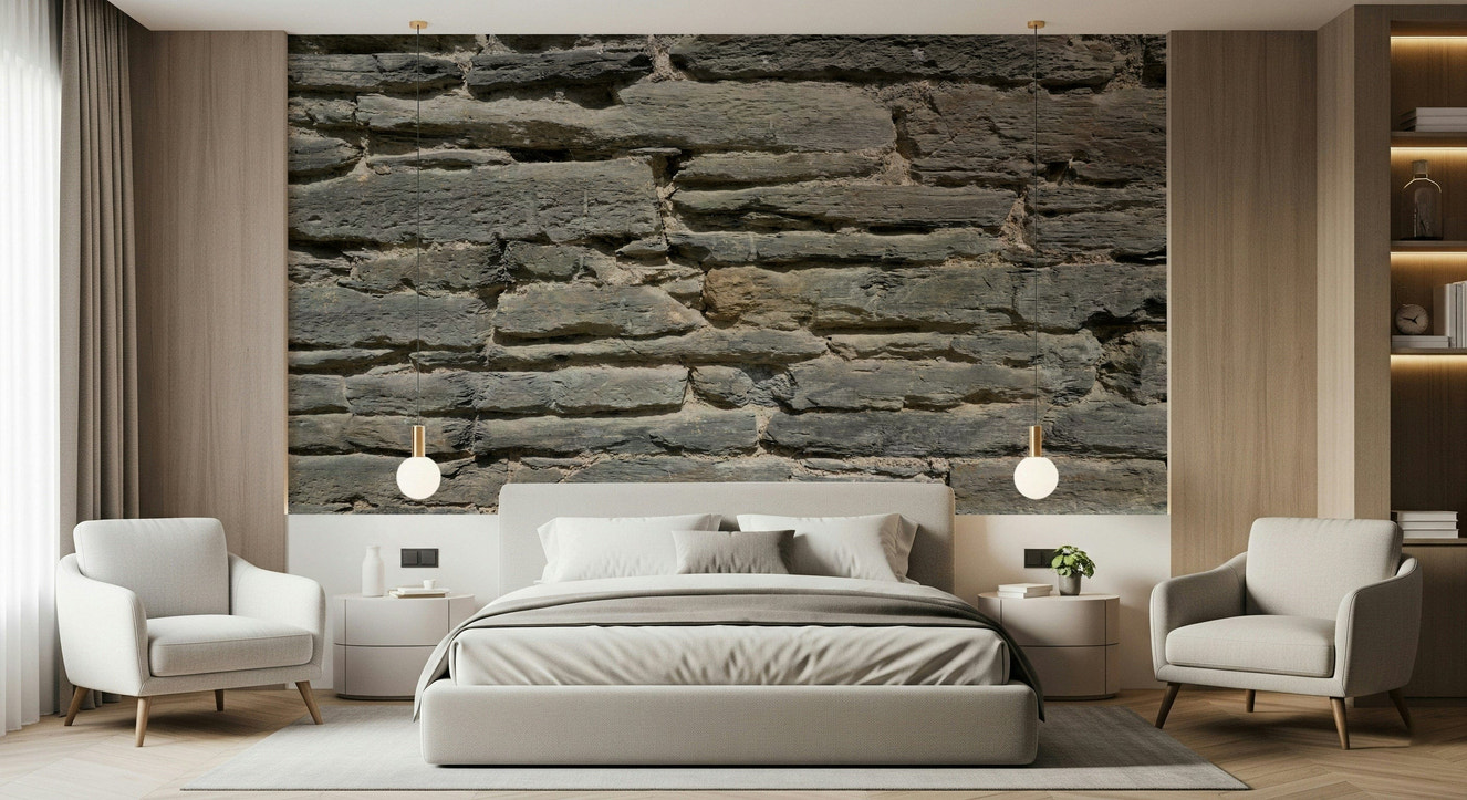 Grey Stone Layers Wall Mural -2566575