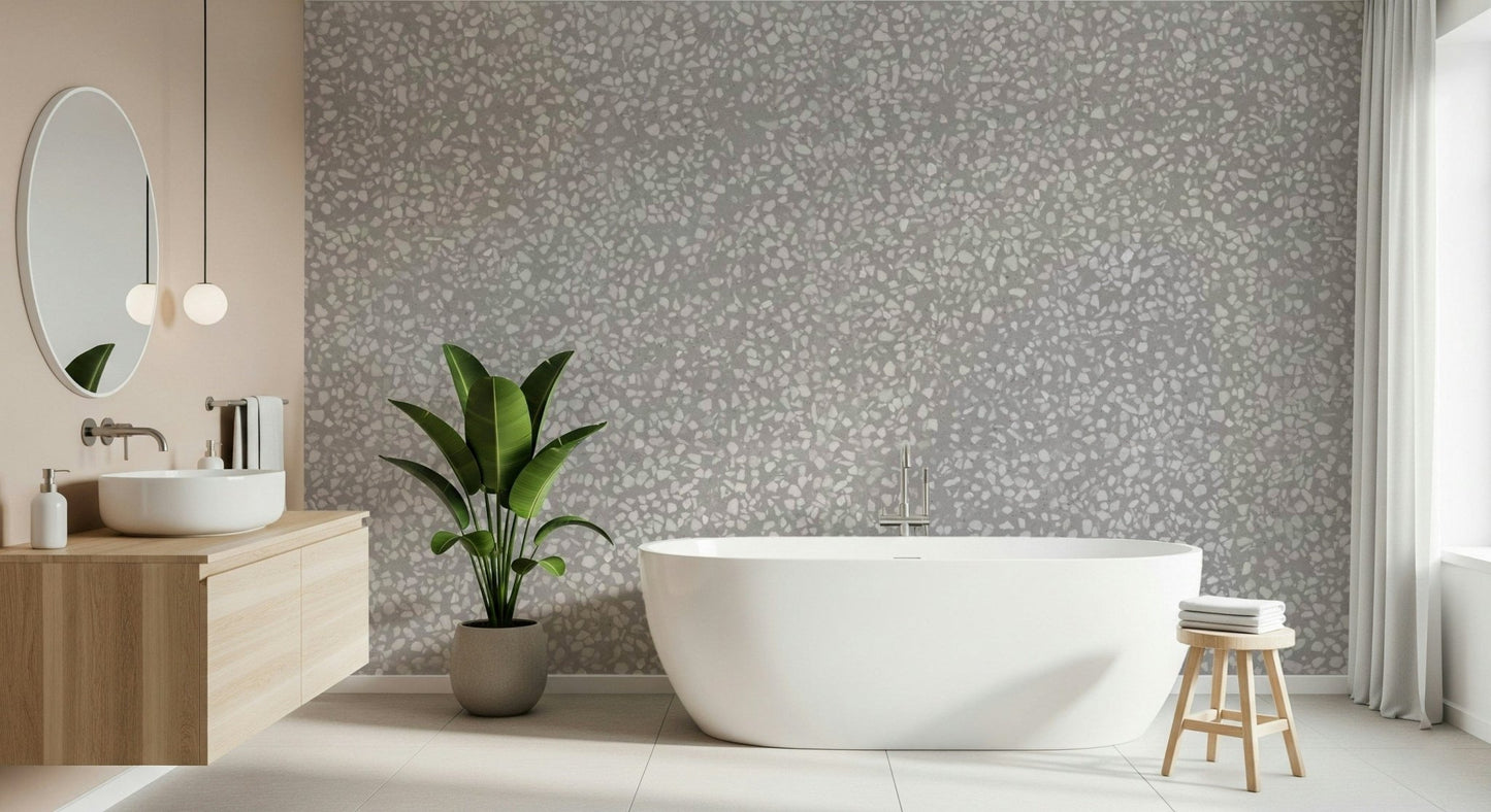Contemporary Natural Stone Textures mural pale gray finish.