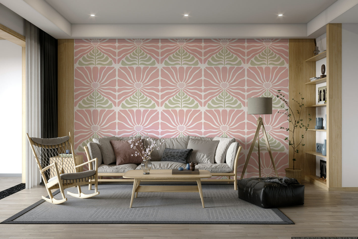 Funky floral wallpaper for a retro room


