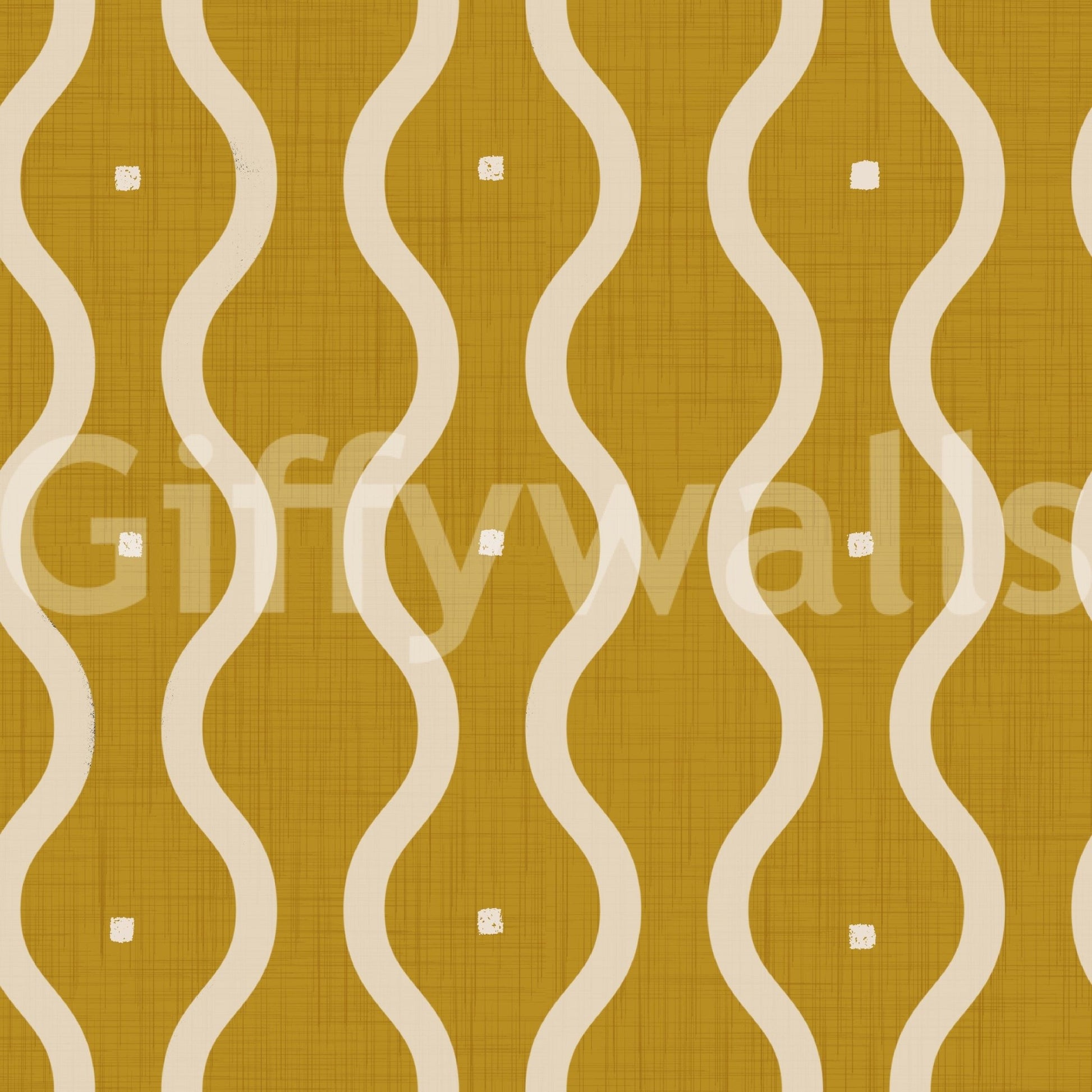 Sunny vertical waves wallpaper, subtle specks, energetic interior focus.