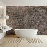 Textured mural with rough, layered effects creating a rugged, urban-inspired accent wall.