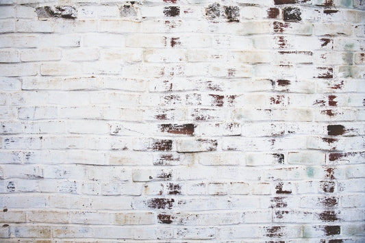 Industrial Grungy White Wash Brick Wall Murals