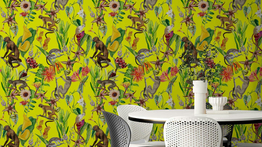 Hakuna Wallpaper with organic hand-drawn shapes

