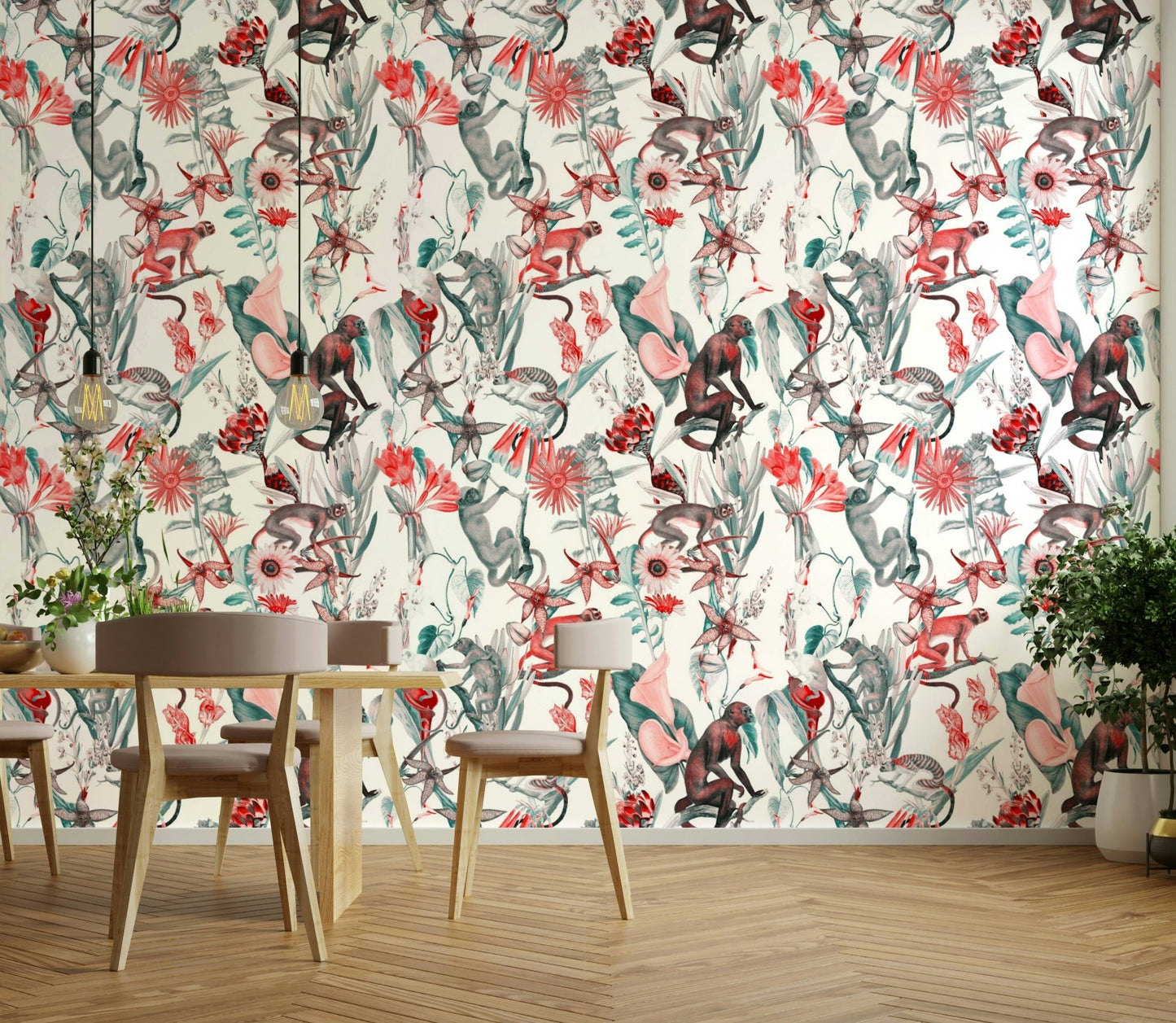 Hakuna Wallpaper styled in a modern boho room

