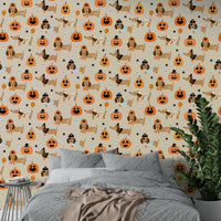 Halloween Doggies moonlit wall mural.

