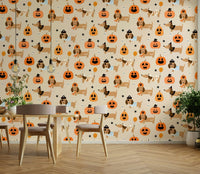 dogs in halloween costumes wall mural.

