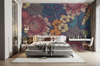 Hand Drawn Tropical Flowers Wallpaper Murals - Giffywalls