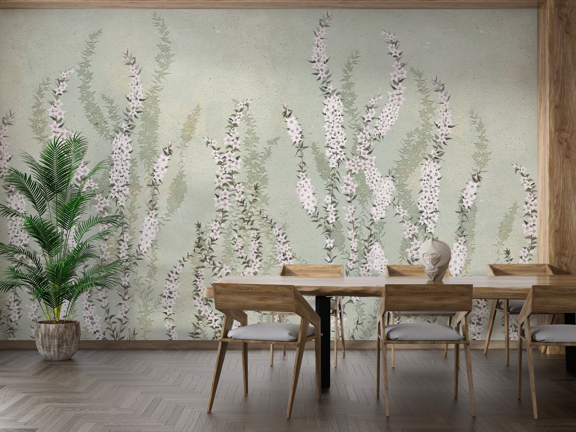 Hanging Flower on Green wallpaper murals - Giffywalls