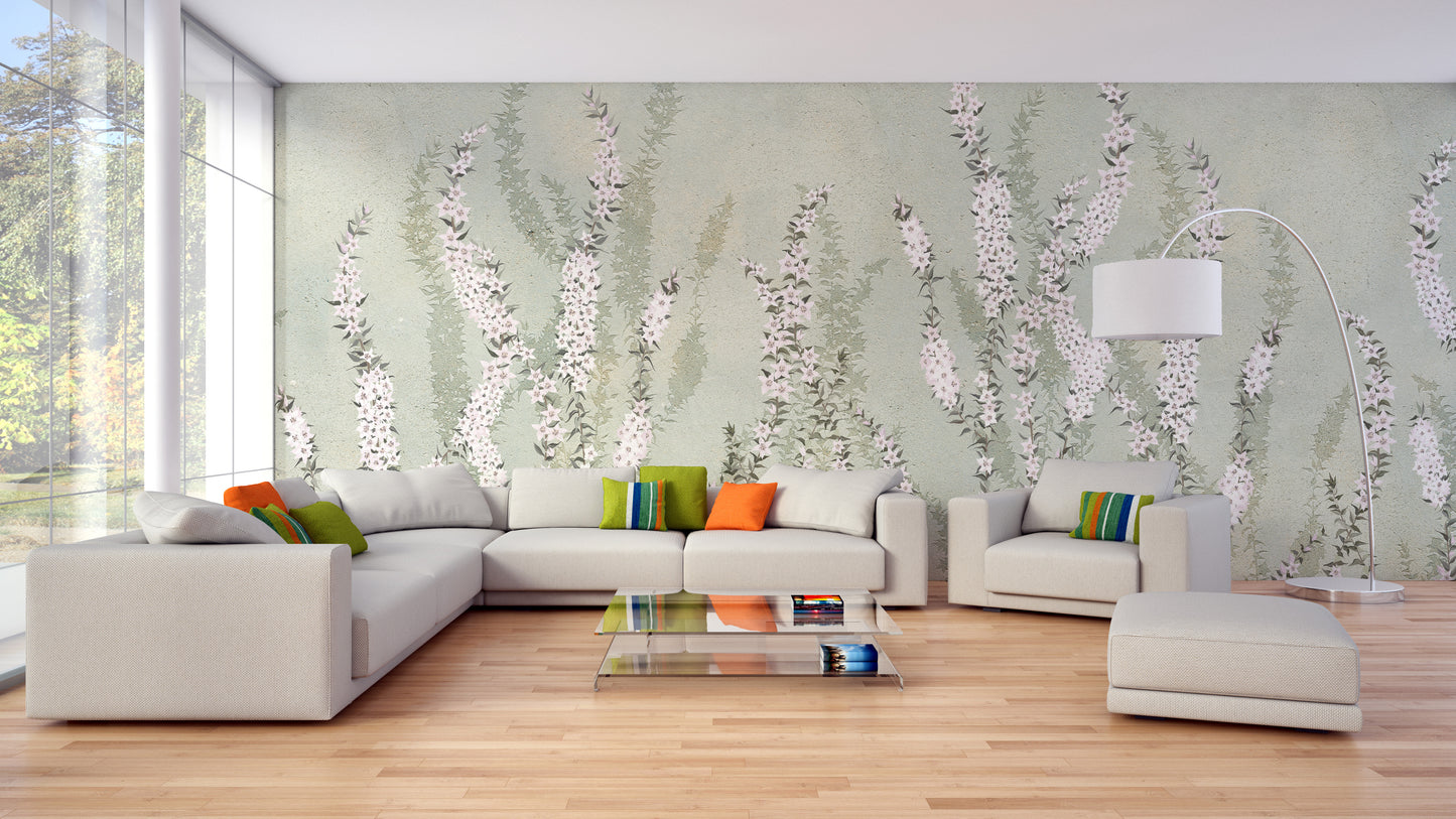 Hanging Flower on Green wallpaper murals - Giffywalls