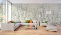 Hanging Flower on Green wallpaper murals - Giffywalls