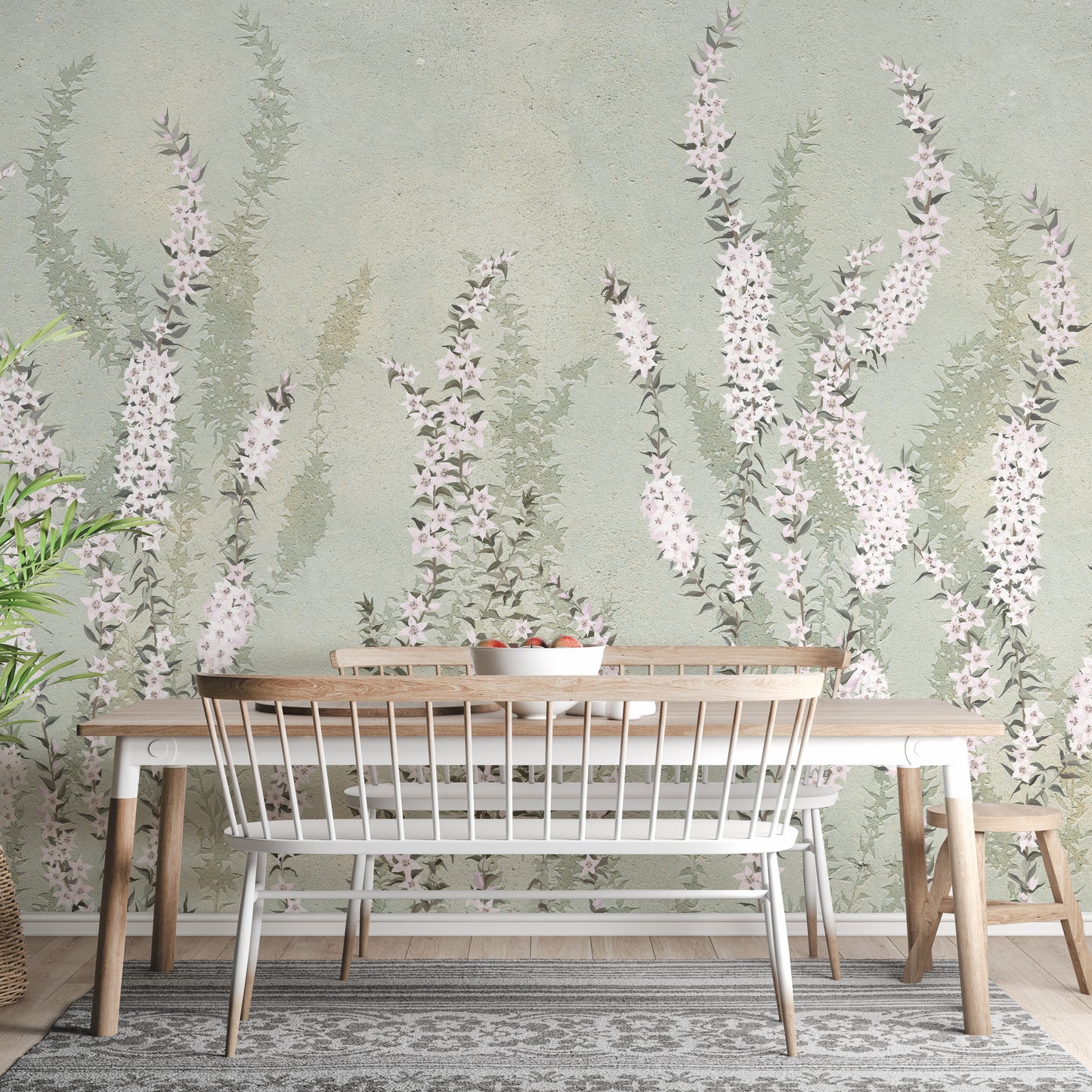 Nature-inspired stick-on wallpaper style