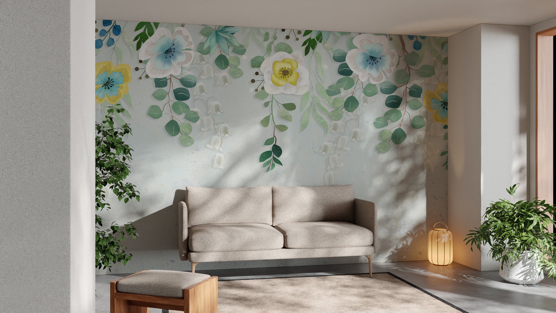 Hanging Flower Wall Wallpaper Murals - Giffywalls