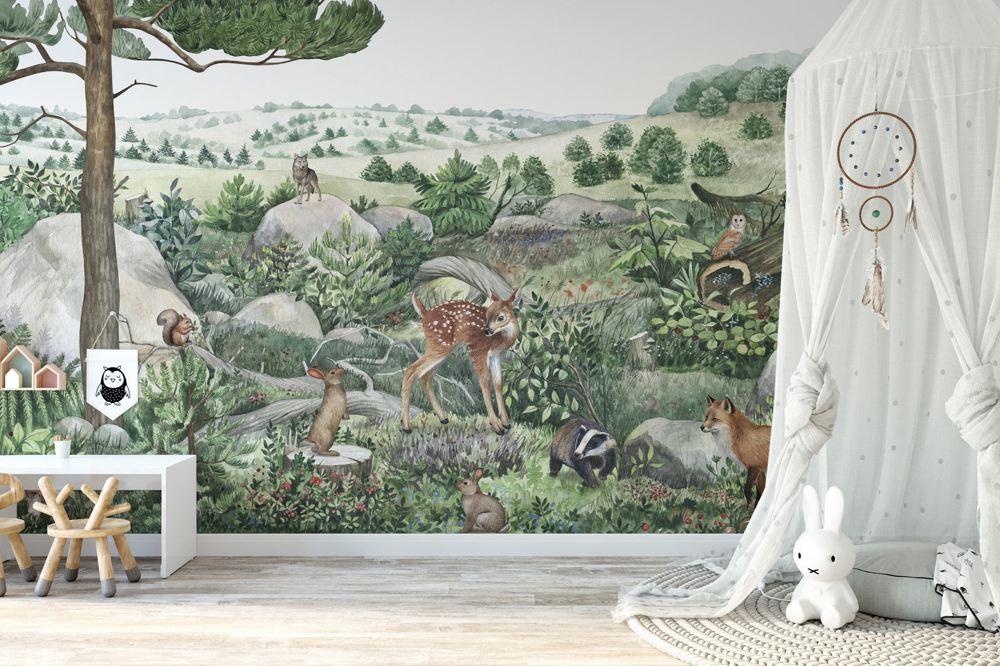 Happy Hills Wallpaper Wall Murals - Giffywalls