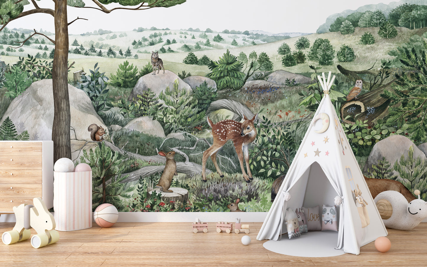 Happy Hills Wallpaper Wall Murals - Giffywalls