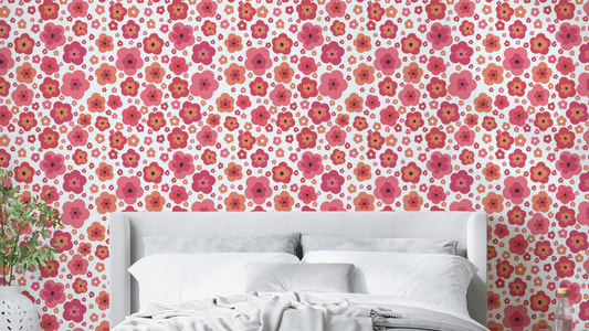 Happy Retro Blooms Wallpaper⁠