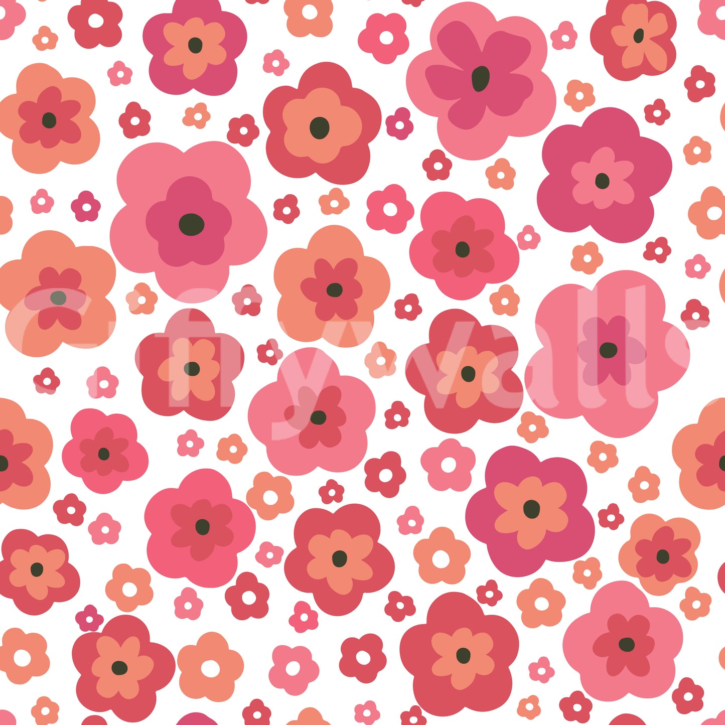 Happy Retro Blooms Wallpaper⁠