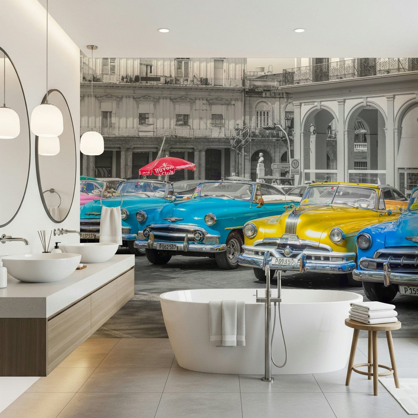 Wandbild mit Oldtimer-Fahrzeugen