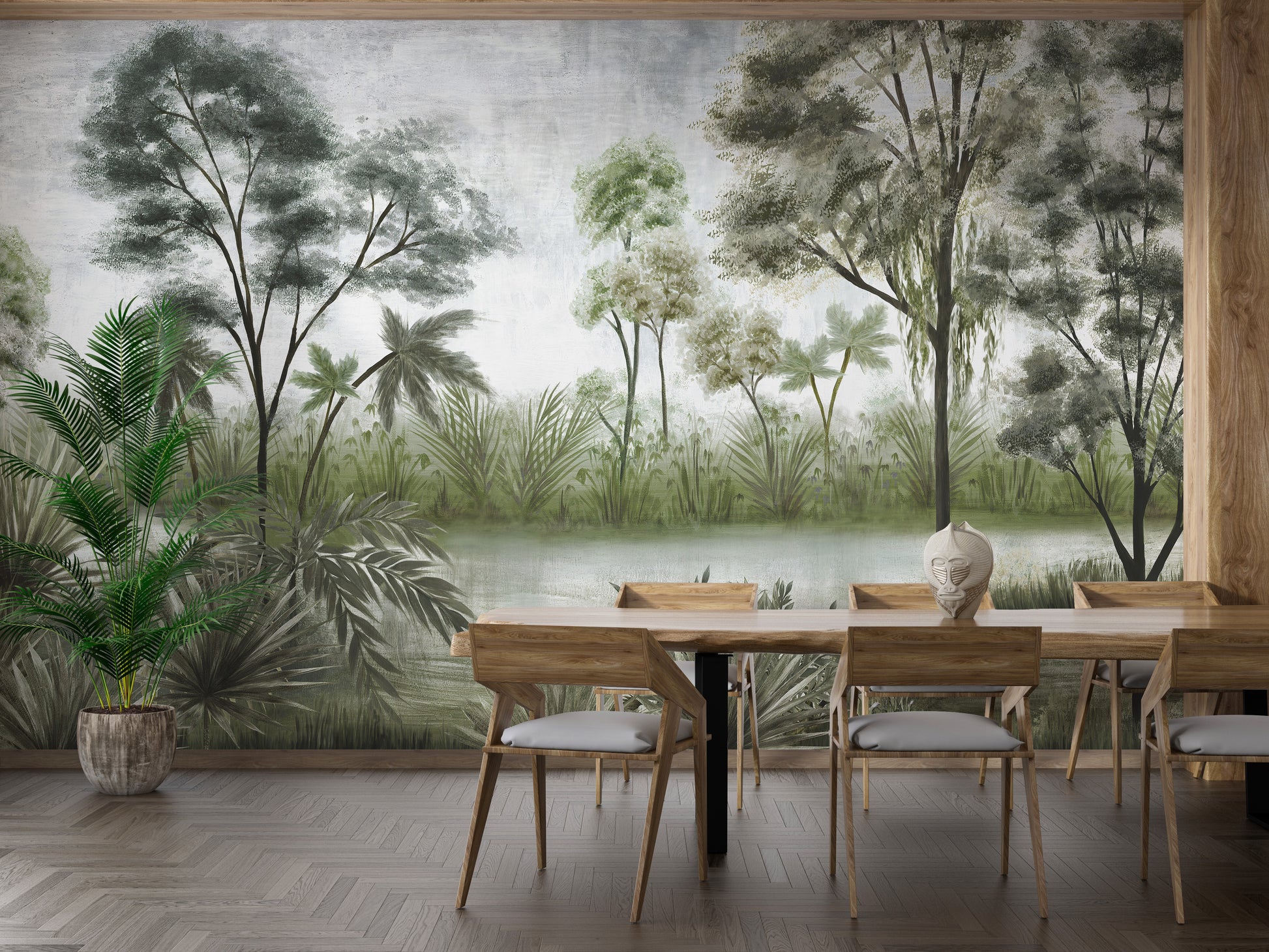 Mystic Forest Dining Room Wallpaper Mural - Giffywalls