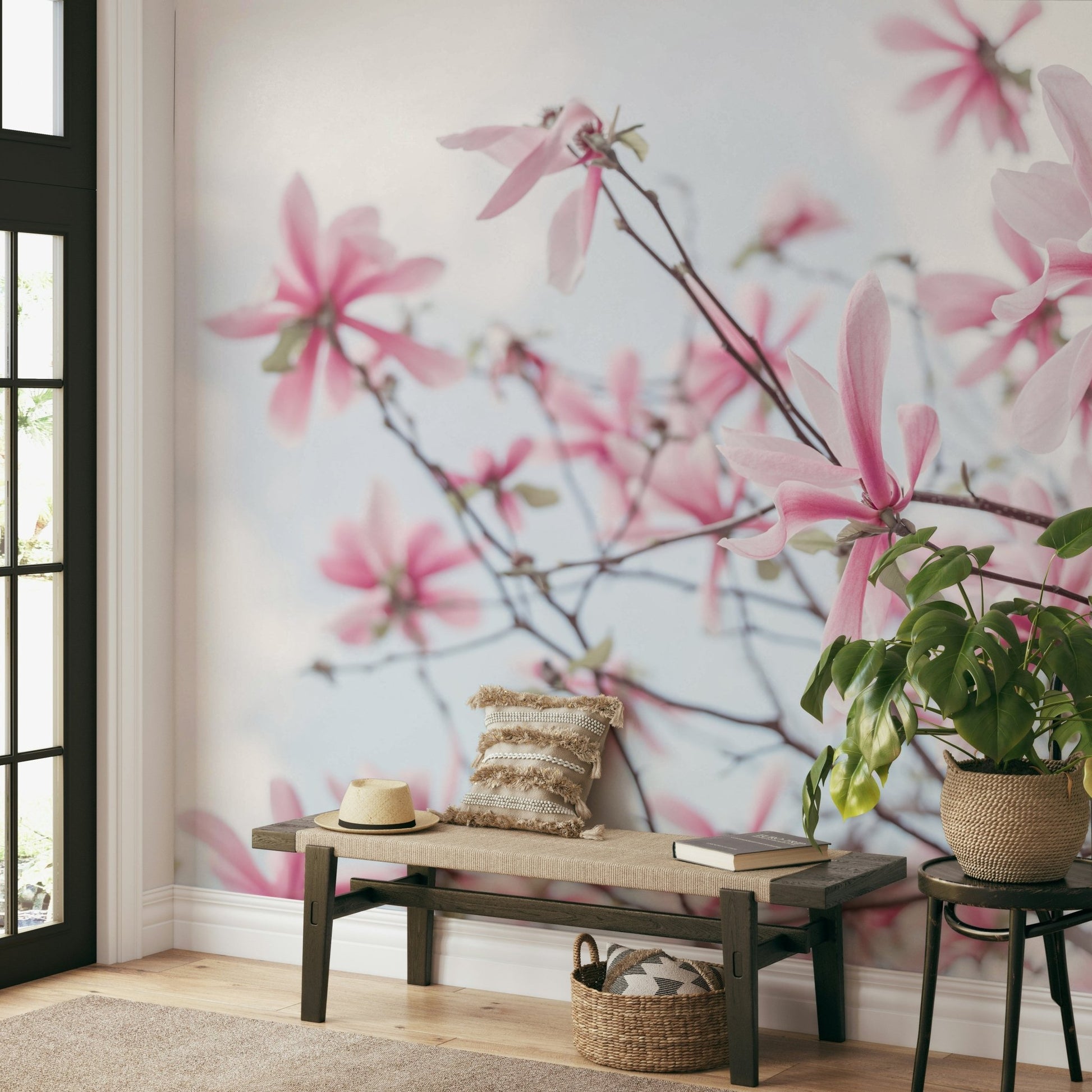Magnolias in bloom on a heavenly wall mural

