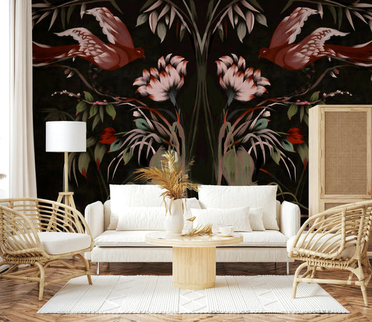 Heaven's Birds Joseon Wall Mural