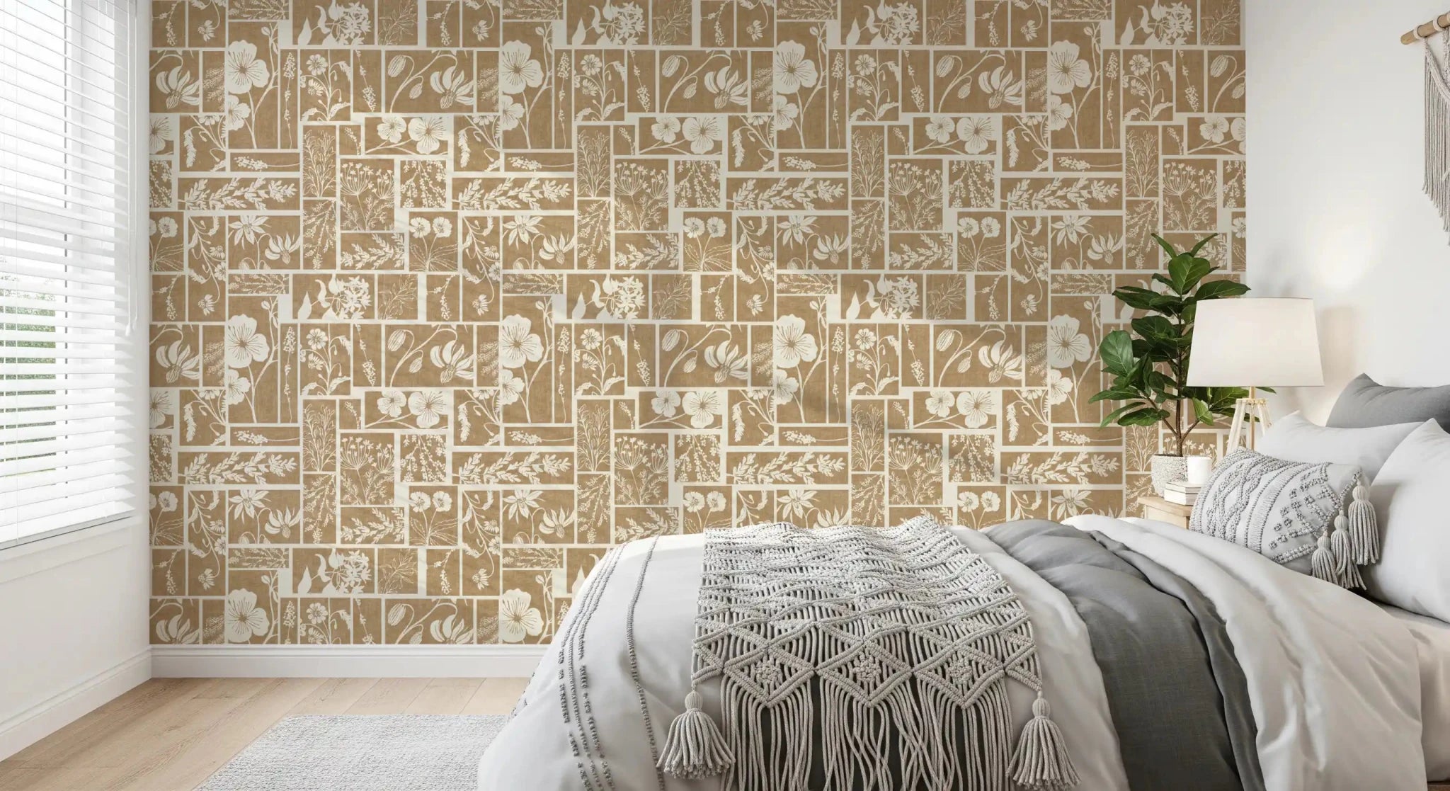 Best Heirloom Botanical Patch - Neutral Floral Wallpaper