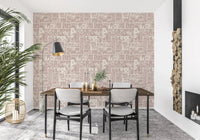Subtle floral wallpaper with soft white illustrations, ideal for brightening up an Dining room.