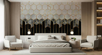 A calming modern pattern wallpaper mural that defines a space.