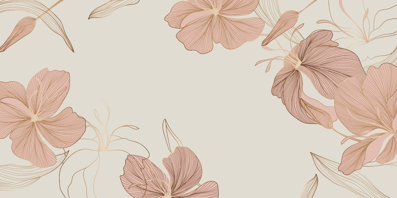 Hibiscus Flower Peach -taustakuva Seinämaalaus