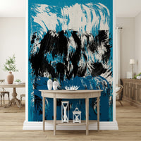 A dynamic wallpaper featuring sweeping brushstrokes that mimic turbulent ocean waters.