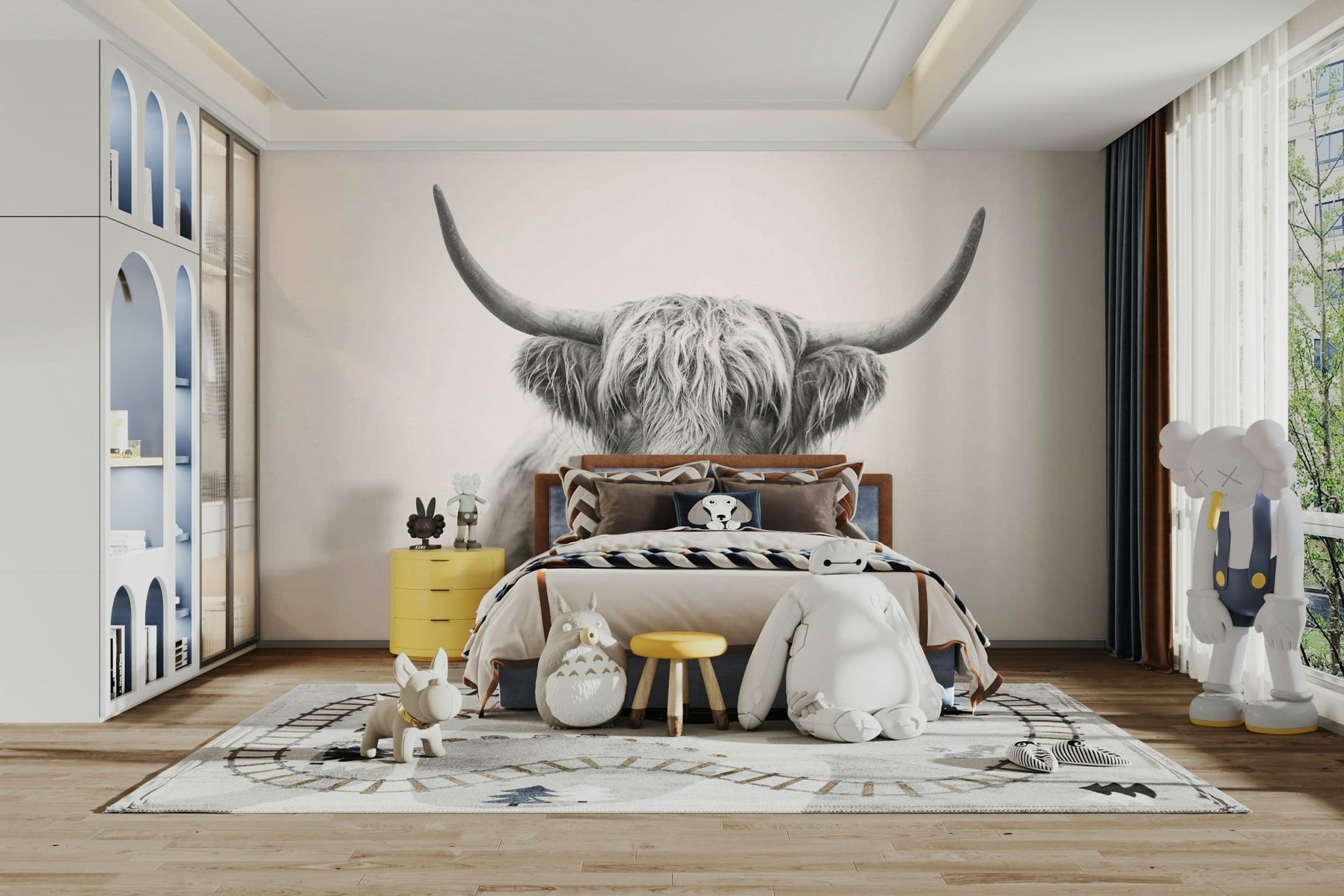 Ideal for a living room, study, or accent wall.

