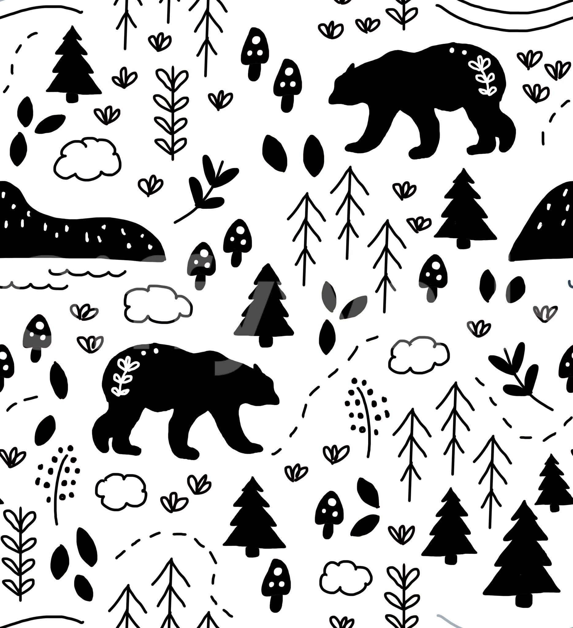 Fresh, outdoor hiking wallpaper for a rustic home look.

