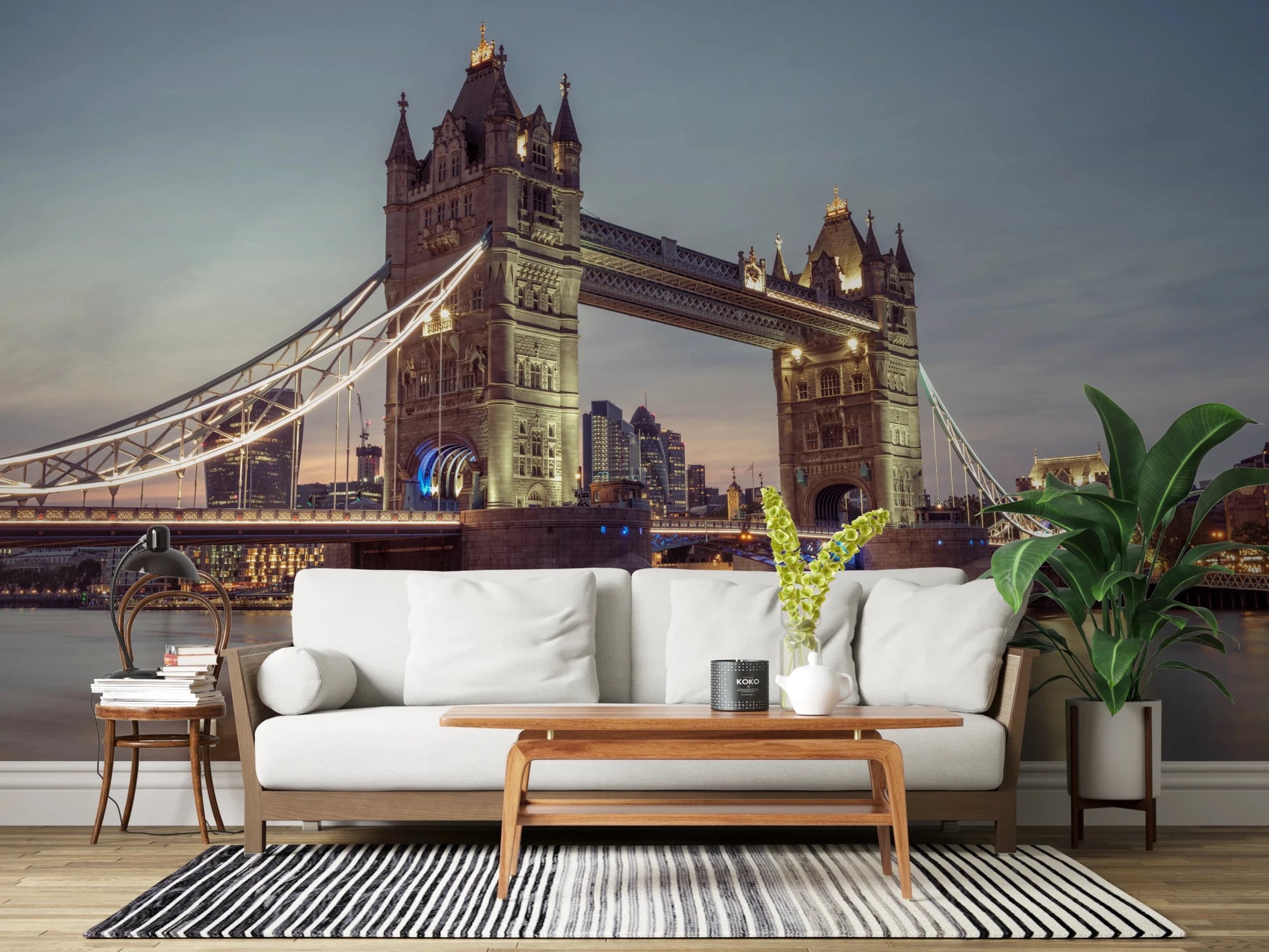 Scenic skyline captured in a Historic Crossing Wall Mural print.