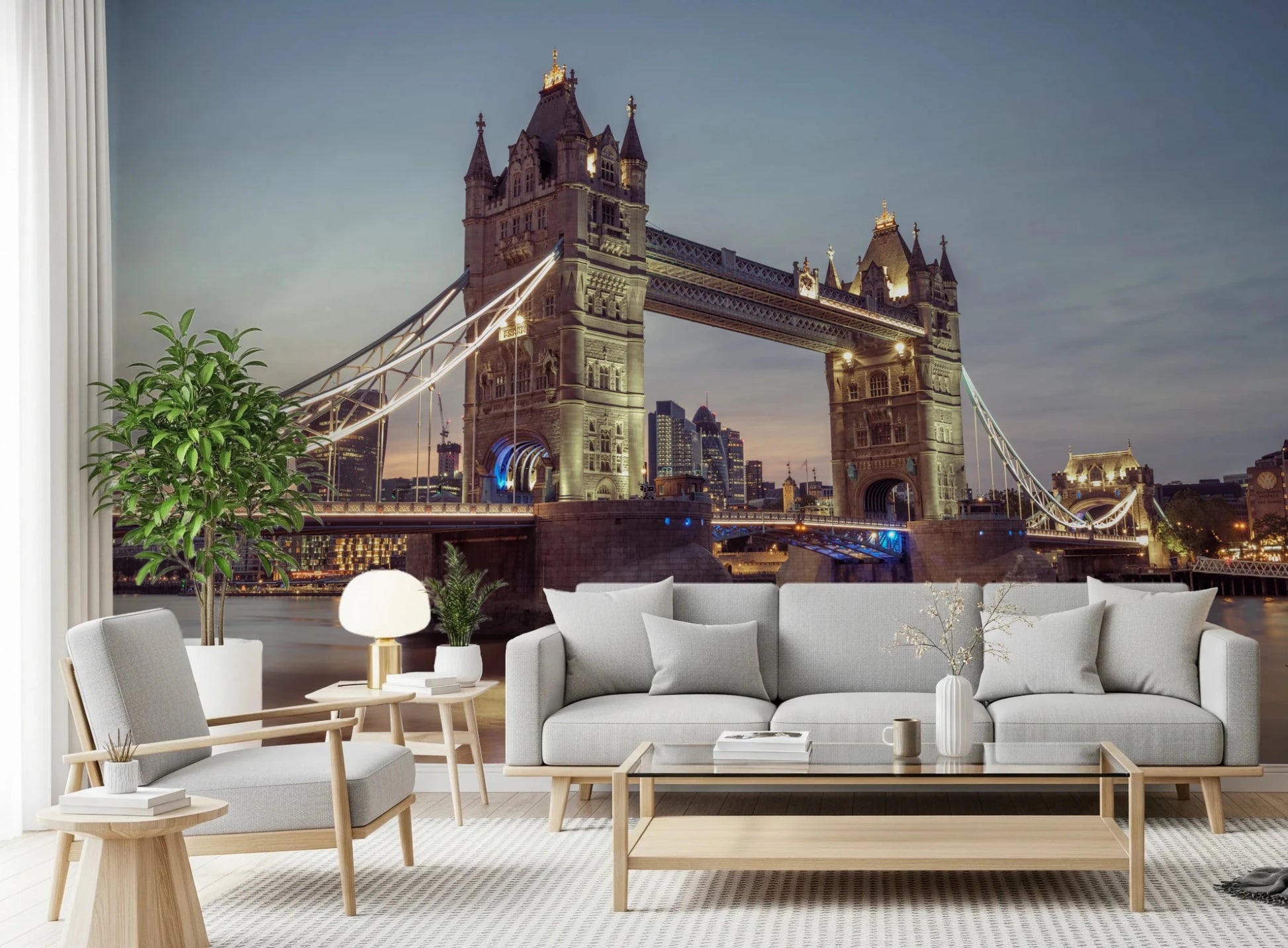 Stately stone structure in a Historic Crossing Wall Mural image.