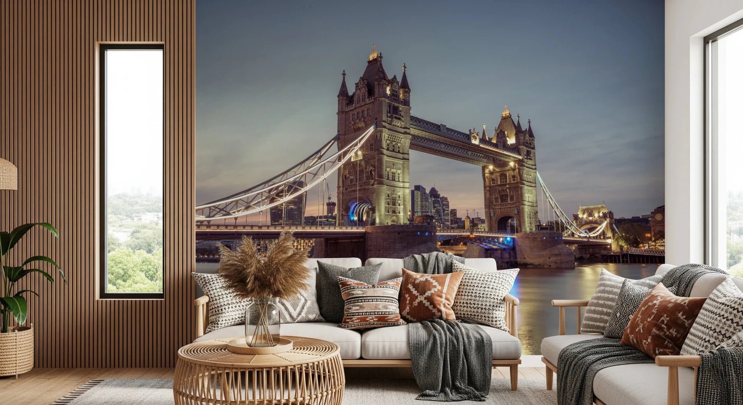 Intricate bridge details in a Historic Crossing Wall Mural design.