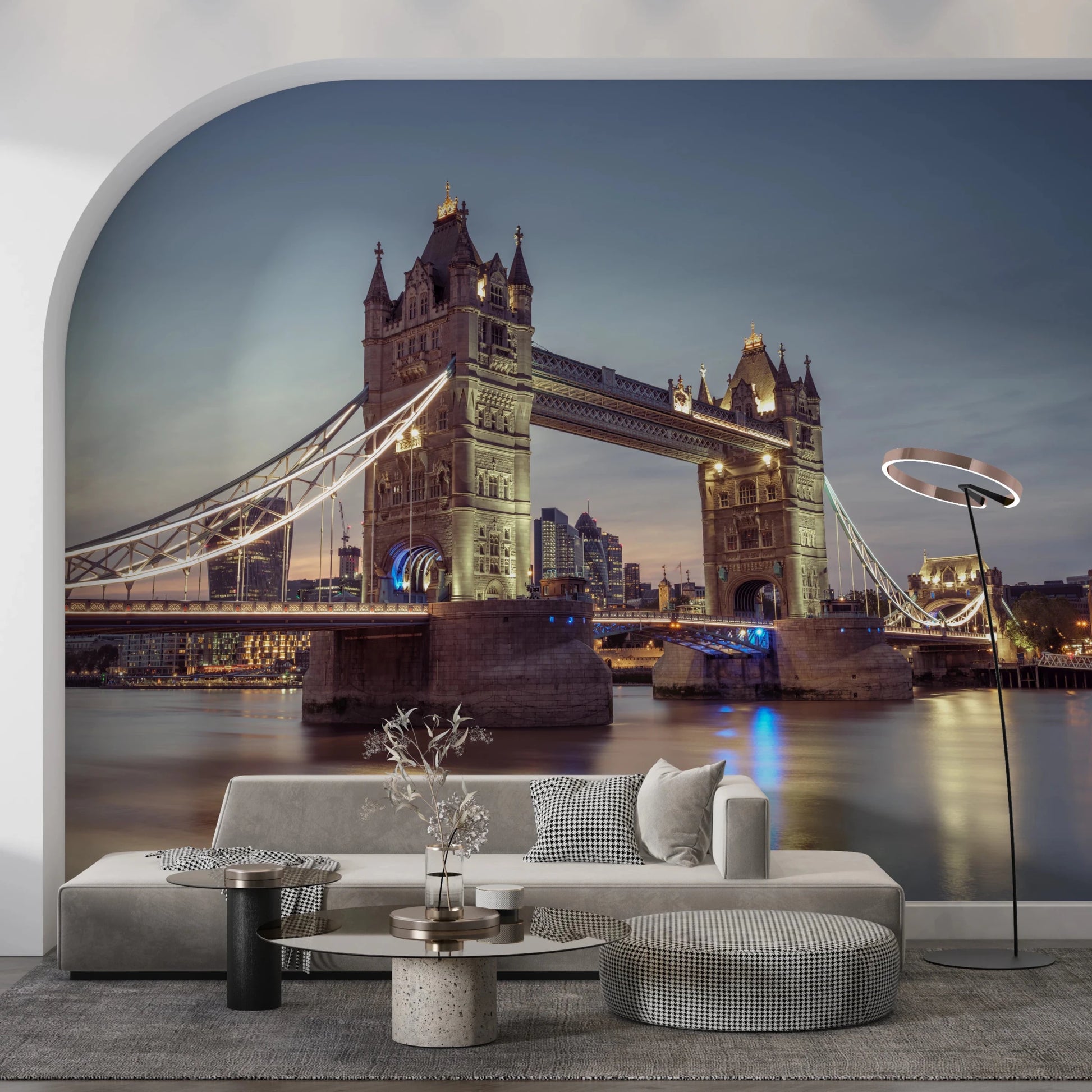 Architectural bridge view for a office Historic Crossing Wall Mural.
