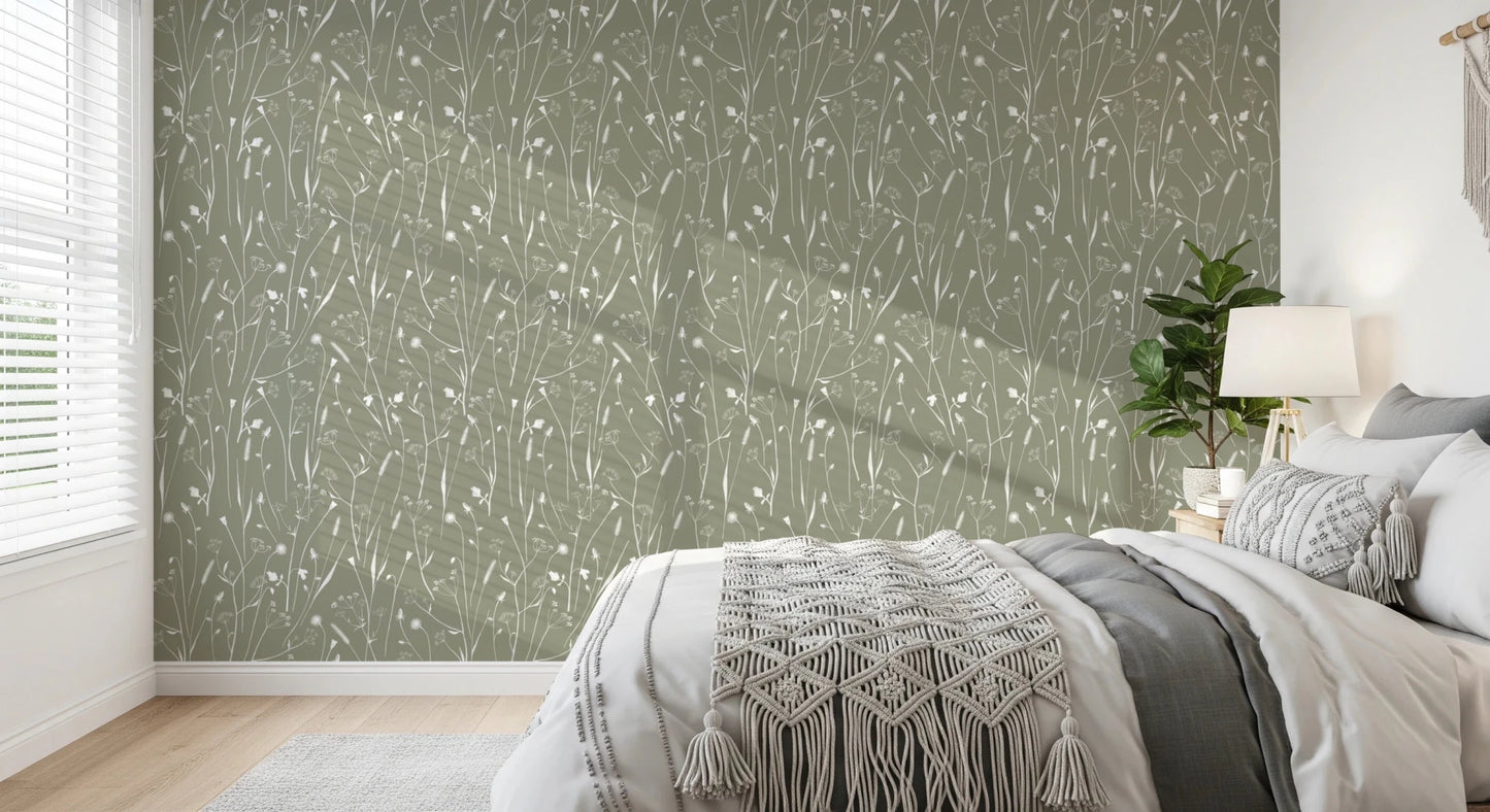Homeland Floral Sage Wallpaper⁠
