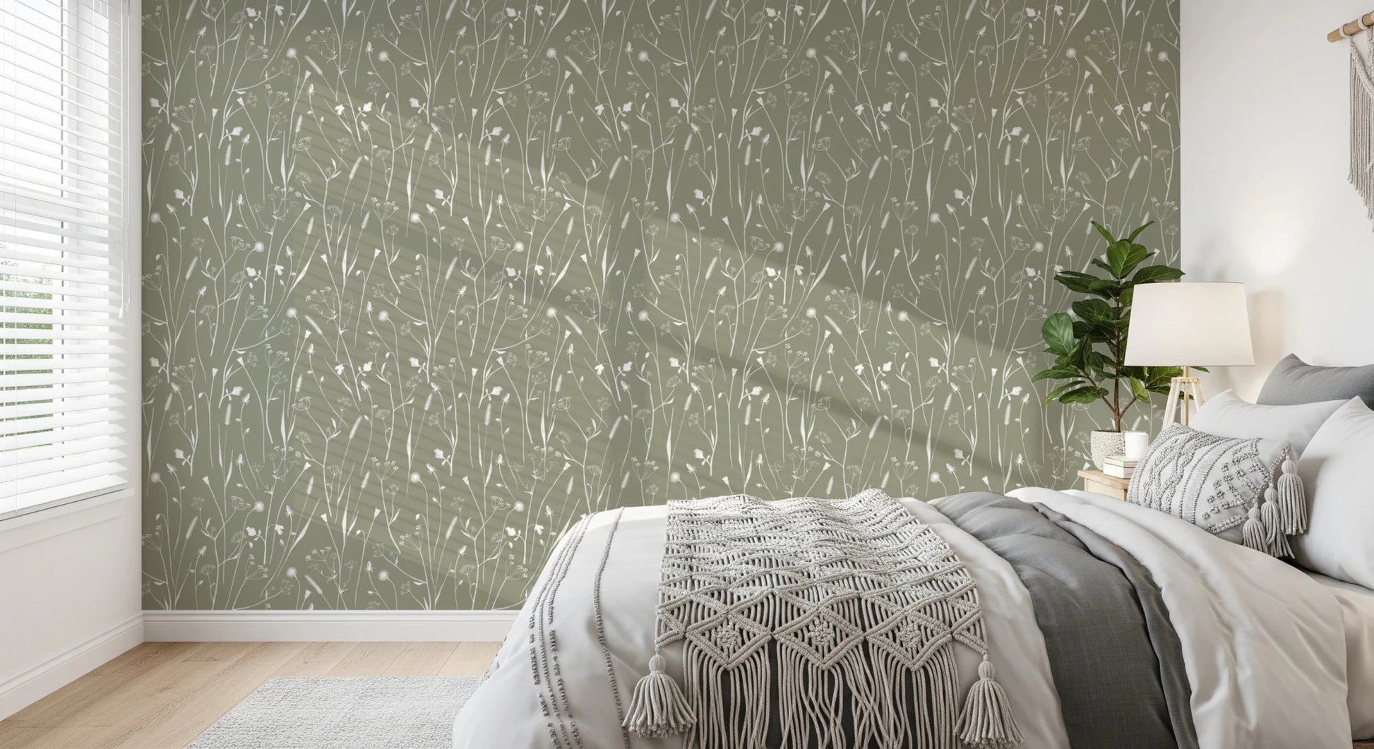 Homeland Floral Sage Wallpaper⁠