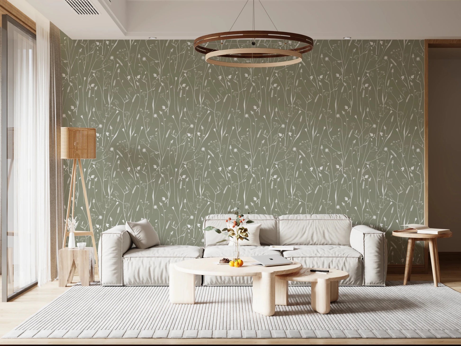 Homeland Floral Sage Wallpaper⁠