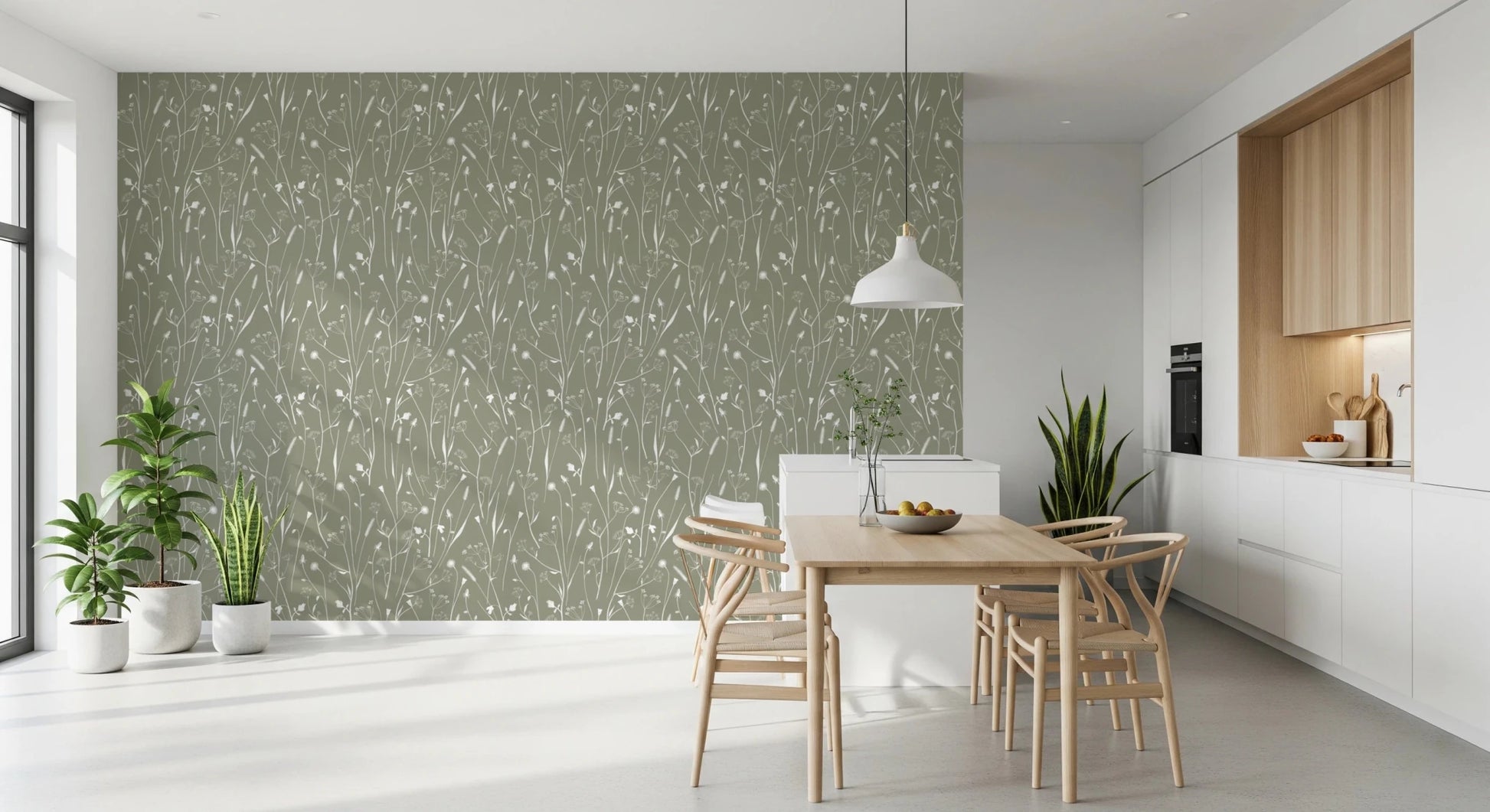 Homeland Floral Sage Wallpaper⁠