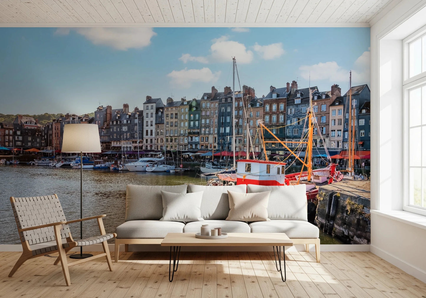 Honfleur Harbor Charm Wall Mural