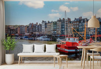 Honfleur Harbor Charm Wall Mural
