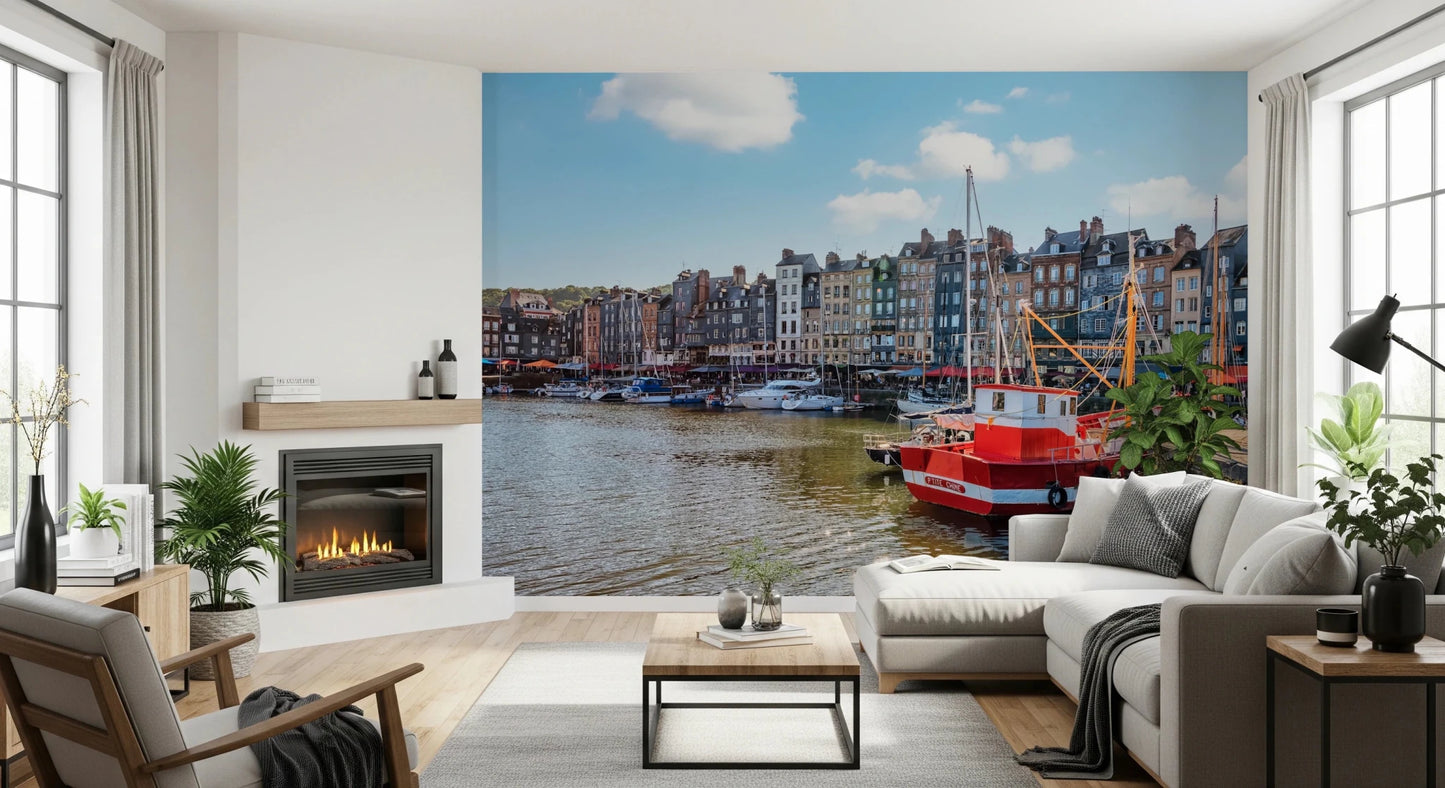 Honfleur Harbor Charm Wall Mural