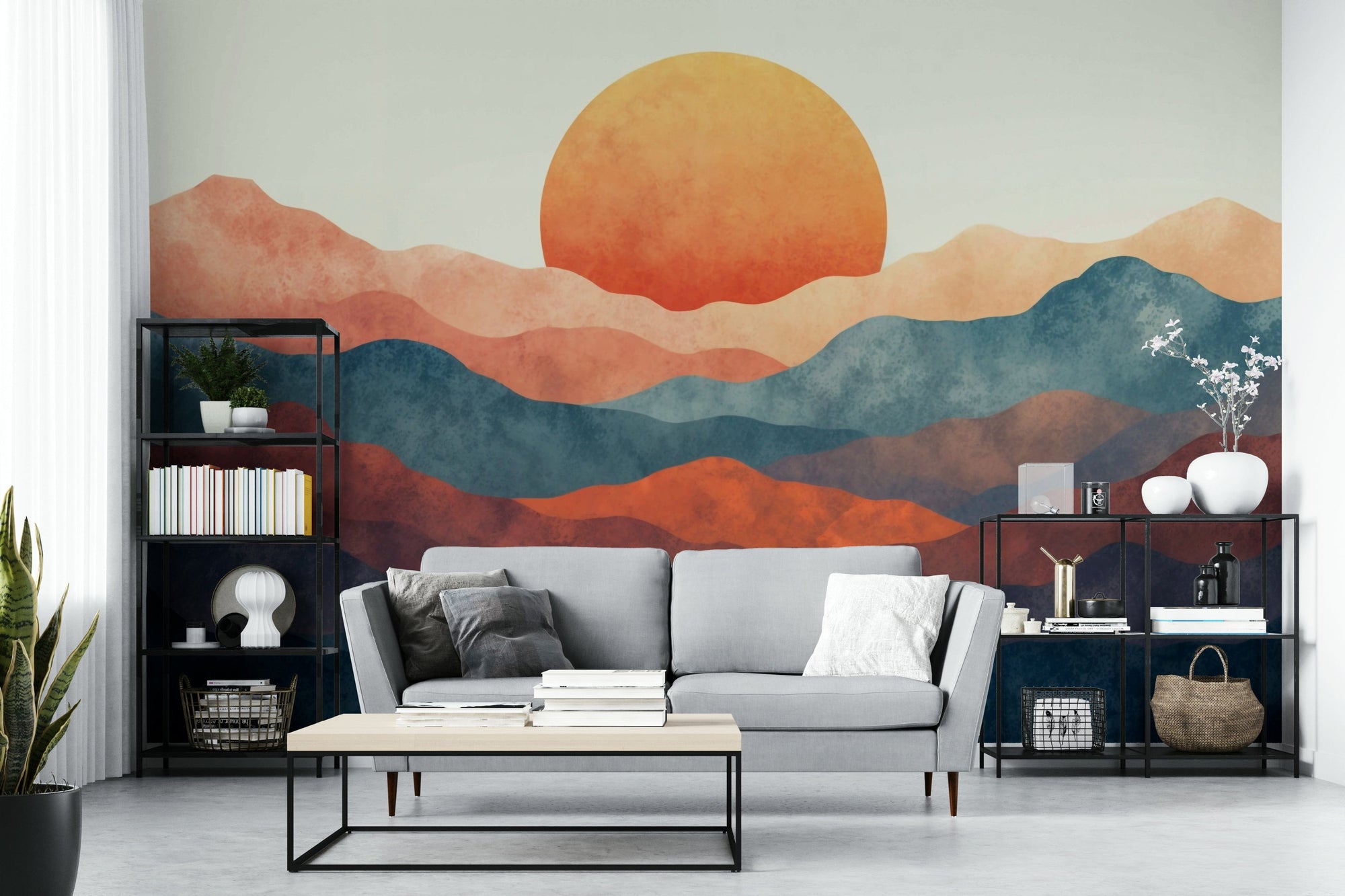 A beautiful serene landscape of a hazy horizon.
