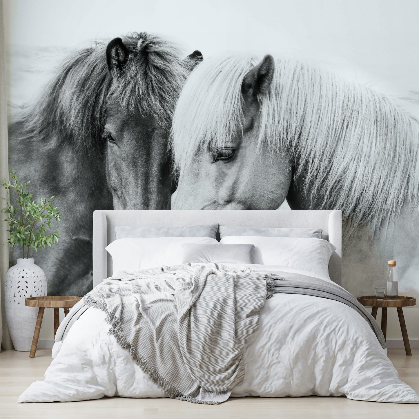 Graceful horse love design in wall mural format

