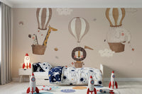 Hot Air Balloon Safari Wall Mural