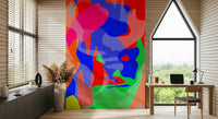 Energetic dot artwork with warm gradient effects, decorative wall mural